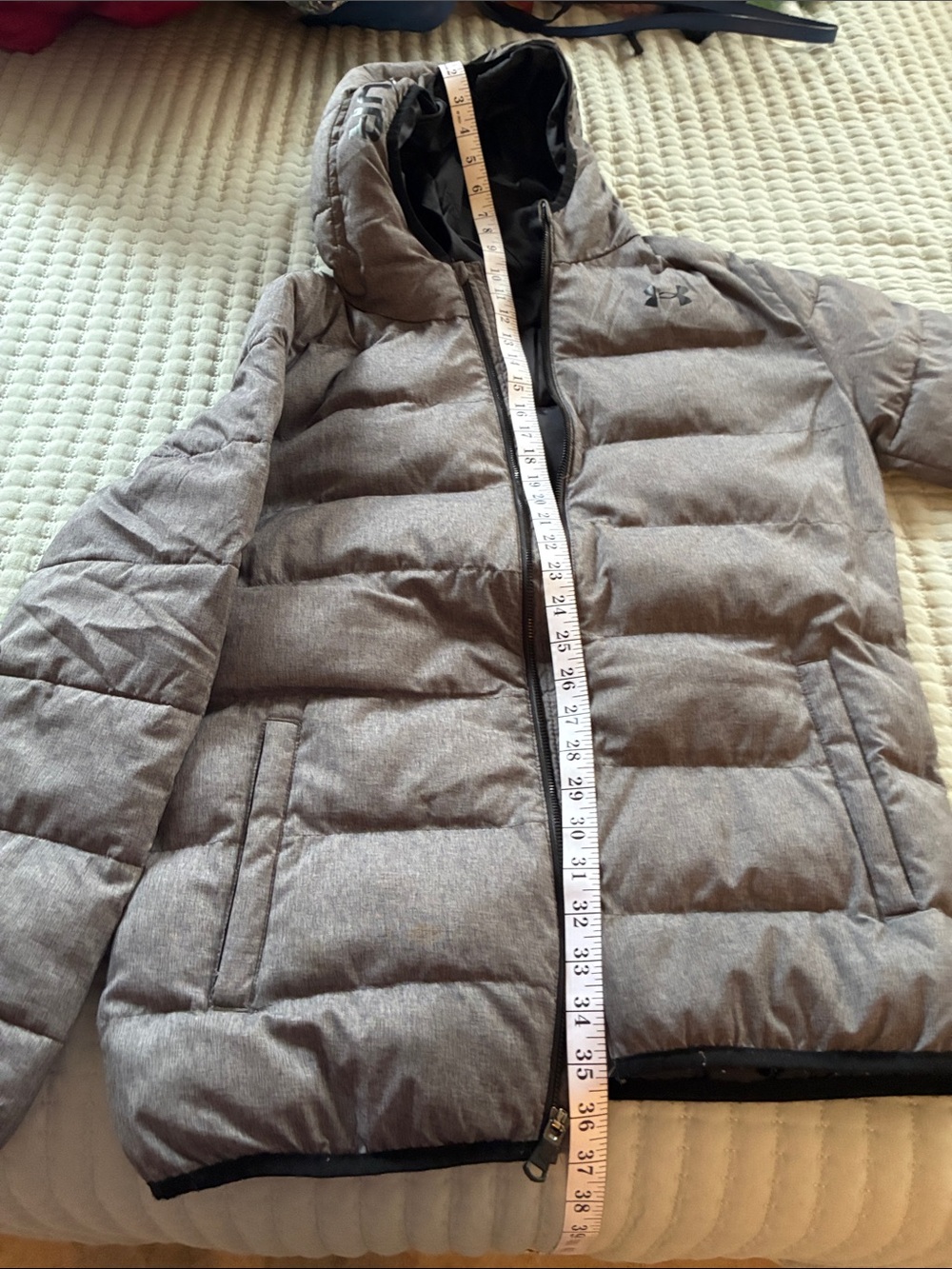 Under Armour kids Light Gray Quilted Hooded Puffer Jacket